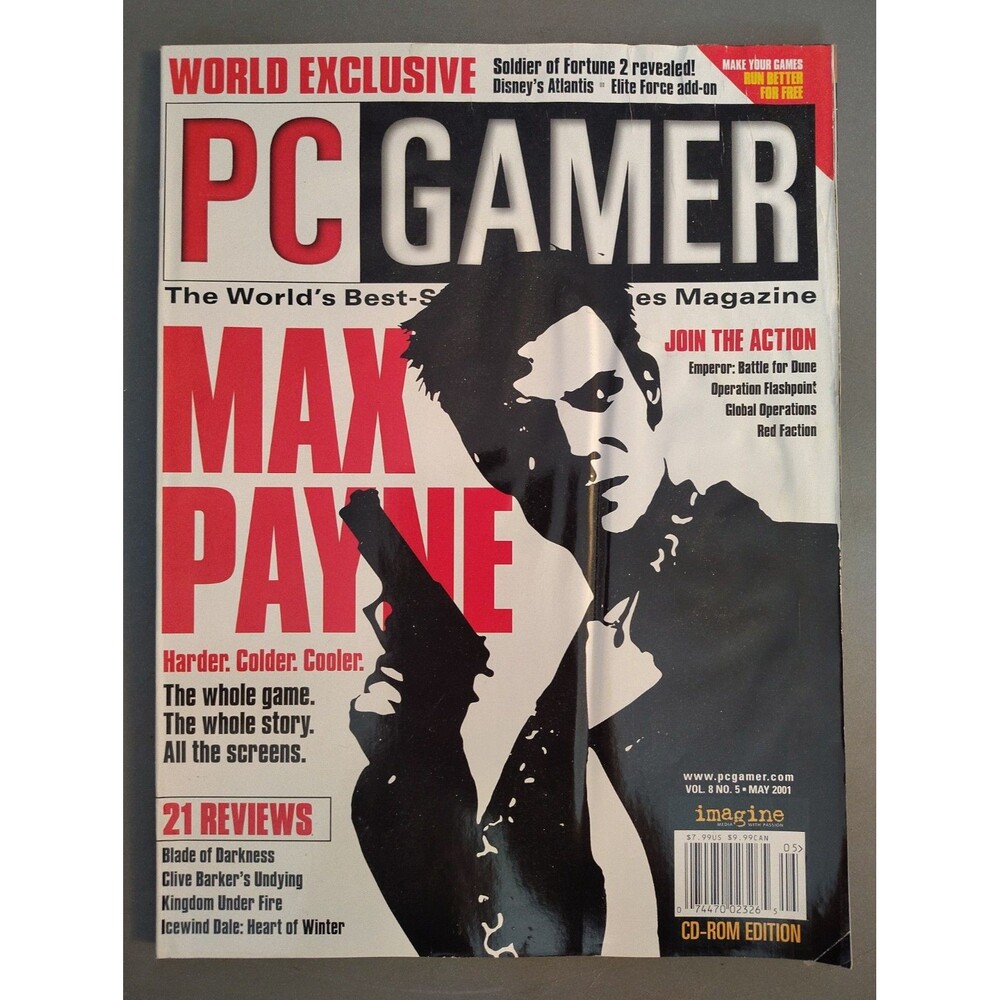 PC Gamer Magazine May 2001 Issue 84 Max Payne Cover Story NO LABEL Vintage Retro